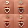 Navel Ring Stainless Steel Heart Shape Electroplating Body Piercing Jewelry