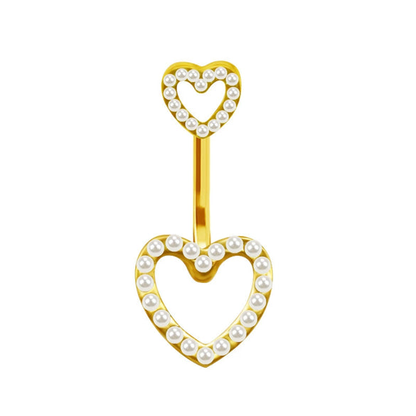 Navel Ring Stainless Steel Heart Shape Electroplating Body Piercing Jewelry