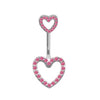 Navel Ring Stainless Steel Heart Shape Electroplating Body Piercing Jewelry
