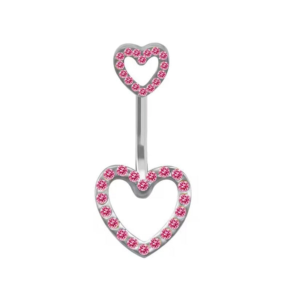 Navel Ring Stainless Steel Heart Shape Electroplating Body Piercing Jewelry