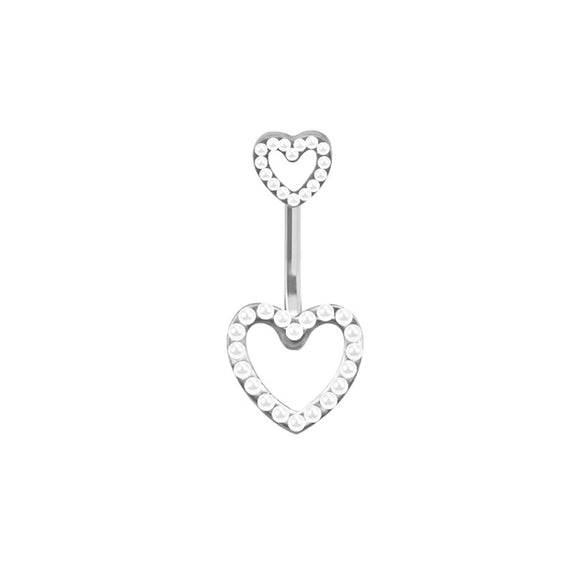 Navel Ring Stainless Steel Heart Shape Electroplating Body Piercing Jewelry