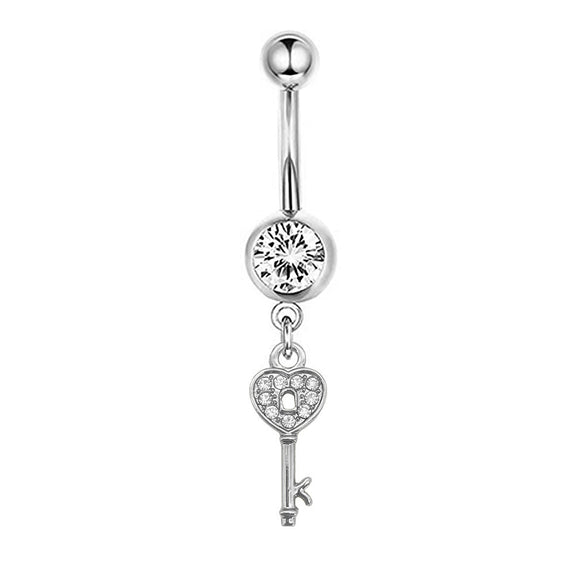 Navel Ring Stainless Steel Heartshaped Butterfly Pendant Electroplating Women's Jewelry