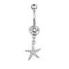 Navel Ring Stainless Steel Heartshaped Butterfly Pendant Electroplating Women's Jewelry