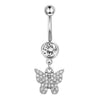 Navel Ring Stainless Steel Heartshaped Butterfly Pendant Electroplating Women's Jewelry