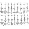 Navel Ring Stainless Steel Heartshaped Butterfly Pendant Electroplating Women's Jewelry