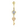 Navel Ring Stainless Steel Heartshaped Butterfly Pendant Electroplating Women's Jewelry