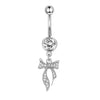 Navel Ring Stainless Steel Heartshaped Butterfly Pendant Electroplating Women's Jewelry