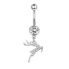 Navel Ring Stainless Steel Heartshaped Butterfly Pendant Electroplating Women's Jewelry