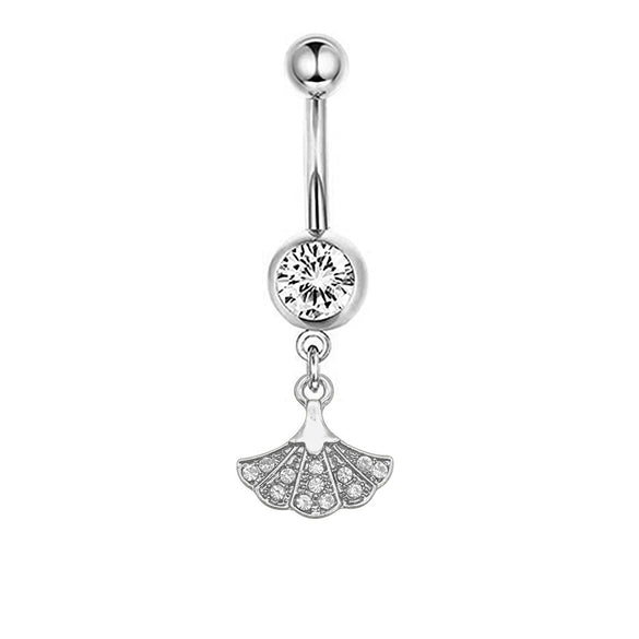 Navel Ring Stainless Steel Heartshaped Butterfly Pendant Electroplating Women's Jewelry