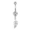 Navel Ring Stainless Steel Heartshaped Butterfly Pendant Electroplating Women's Jewelry