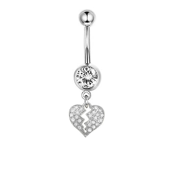 Navel Ring Stainless Steel Heartshaped Butterfly Pendant Electroplating Women's Jewelry