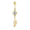 Navel Ring Stainless Steel Heartshaped Butterfly Pendant Electroplating Women's Jewelry