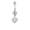 Navel Ring Stainless Steel Heartshaped Butterfly Pendant Electroplating Women's Jewelry