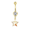 Navel Ring Stainless Steel Heartshaped Butterfly Pendant Electroplating Women's Jewelry