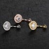 Navel Ring Stainless Steel Heartshaped Constellation Pattern Goldplated Unisex