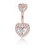Navel Ring Stainless Steel Heartshaped Constellation Pattern Goldplated Unisex