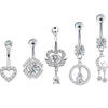 Navel Ring Stainless Steel Hiphop Geometric Electroplated Copper Accessories