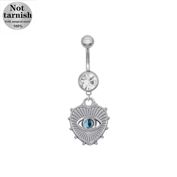 Navel Ring Titanium Alloy Heart Shape Unisex Piercing Jewelry