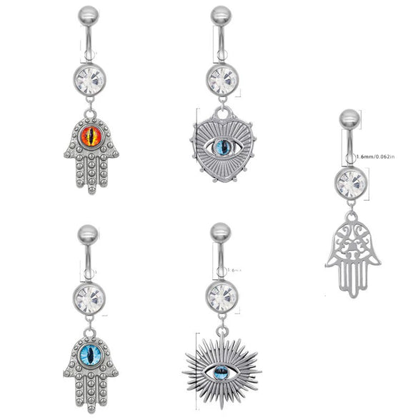 Navel Ring Titanium Alloy Heart Shape Unisex Piercing Jewelry