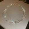 Neck Chain Choker Collar Metal Alloy Inlaid Zircon Geometric Style Women's