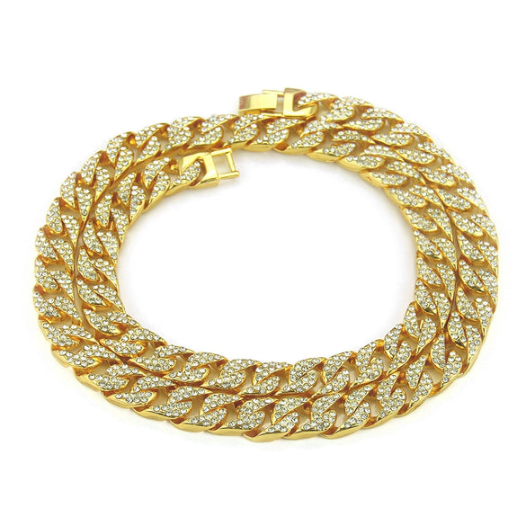 Necklace Accessories Alloy Snake Bone Chain Hiphop Diamondencrusted Geometric Design