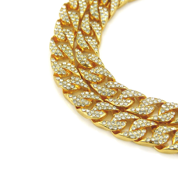 Necklace Accessories Alloy Snake Bone Chain Hiphop Diamondencrusted Geometric Design
