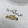 Necklace Accessories Silver Inlaid Zirconium Petal Bow Connecting Buckle
