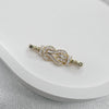Necklace Accessories Silver Inlaid Zirconium Petal Bow Connecting Buckle