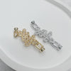 Necklace Accessories Silver Inlaid Zirconium Petal Bow Connecting Buckle
