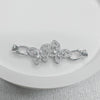 Necklace Accessories Silver Inlaid Zirconium Petal Bow Connecting Buckle