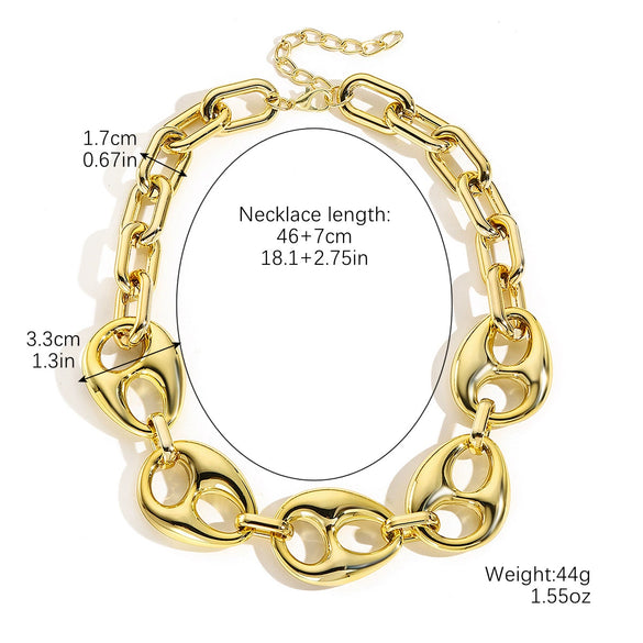 Necklace Acrylic Plastic Resin Geometric Punk Exaggerated Hiphop Electroplating Clavicle Chain