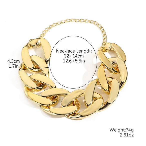 Necklace Acrylic Plastic Resin Geometric Punk Exaggerated Hiphop Electroplating Clavicle Chain