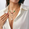 Necklace Agate Stone Metal Beaded Star Pendant Snake Bone Chain Ins Minimalist Style Electroplating