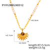 Necklace Agate Tiger Eye Stone Titanium Steel Geometric Vintage Handmade