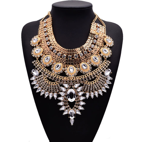 Necklace Alloy Artificial Crystal Geometric Pattern Diamond Design