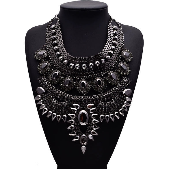 Necklace Alloy Artificial Crystal Geometric Pattern Diamond Design