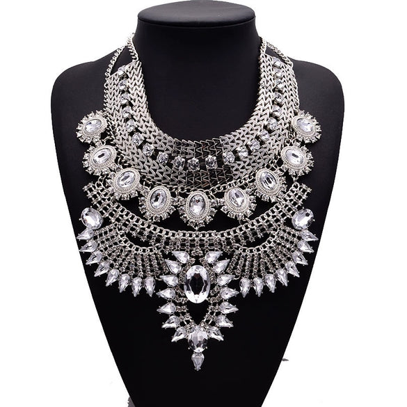 Necklace Alloy Artificial Crystal Geometric Pattern Diamond Design