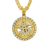 Necklace Alloy Diamondencrusted Letter Number Text Geometric Personality Cuban Chain Pendant For Men