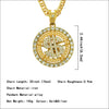 Necklace Alloy Diamondencrusted Letter Number Text Geometric Personality Cuban Chain Pendant For Men