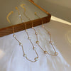 Necklace Alloy Freshwater Pearl Geometric Ball Chain Gold Electroplated