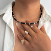Necklace Alloy Geometric Handmade Coconut Shell Wooden Bead Hiphop Men's Conch Pendant