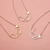 Necklace Alloy Geometric Love Hollow Pendant Electroplating Water Wave Chain Jewelry
