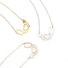 Necklace Alloy Geometric Love Hollow Pendant Electroplating Water Wave Chain Jewelry