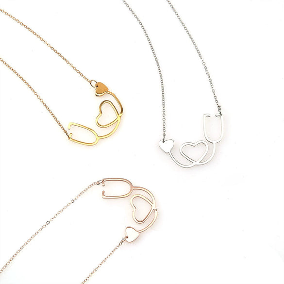 Necklace Alloy Geometric Love Hollow Pendant Electroplating Water Wave Chain Jewelry