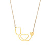 Necklace Alloy Geometric Love Hollow Pendant Electroplating Water Wave Chain Jewelry