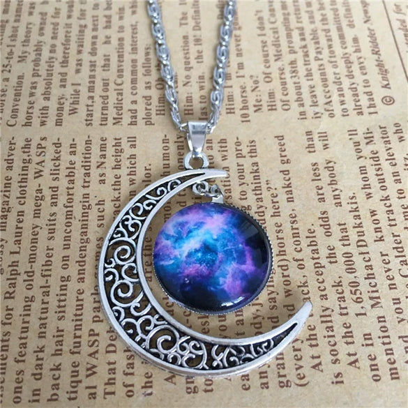 Necklace Alloy Geometric Starry Sky Moon Handmade Fashion