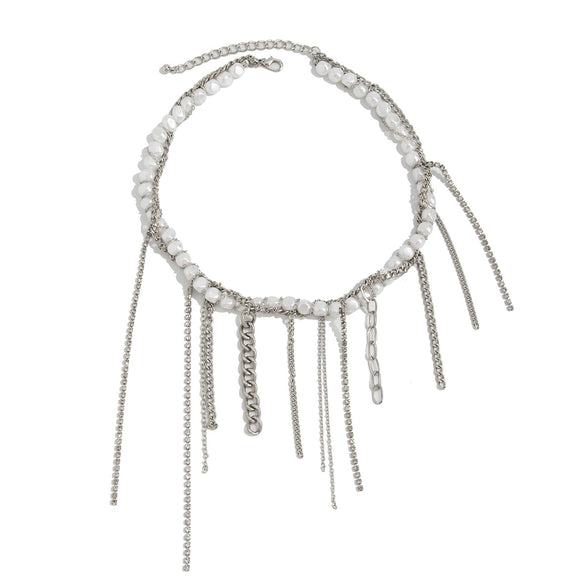 Necklace Alloy Heartshaped Pendant Clavicle Chain Cream Sweet Style Electroplating For Women