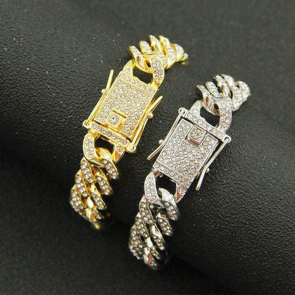 Necklace Alloy Hiphop Geometric Diamond Cuban Chain