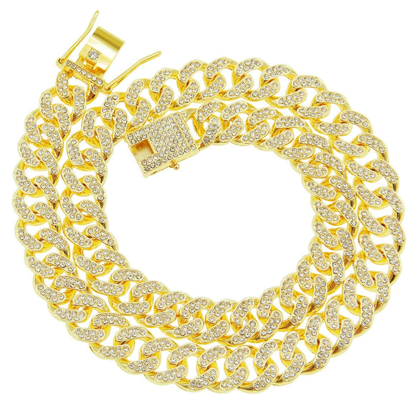 Necklace Alloy Hiphop Geometric Diamond Cuban Chain