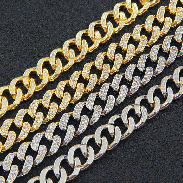 Necklace Alloy Hiphop Geometric Diamond Cuban Chain